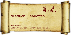 Mlesuch Leonetta névjegykártya